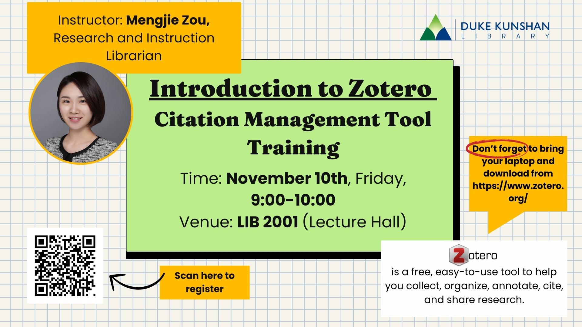 Workshop | Introduction To Zotero – Citation Management Tool Training ...